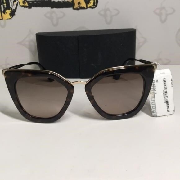 New Authentic Prada PR53S 2AU-3D0 – Havana Brown Gradient Cat-Eye Sunglasses - Picture 8 of 13